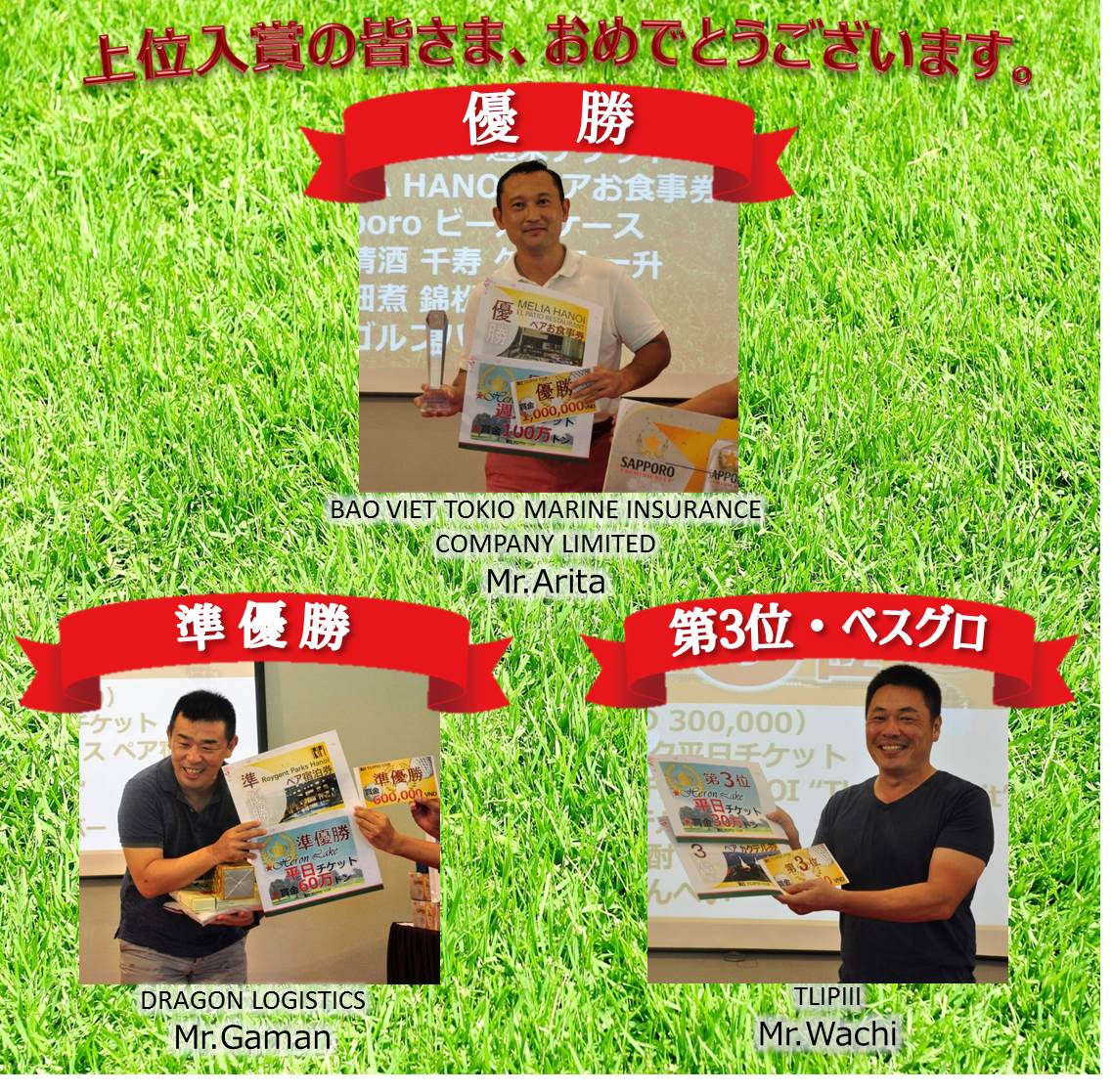 the 3rd TLIPIII CUP top3